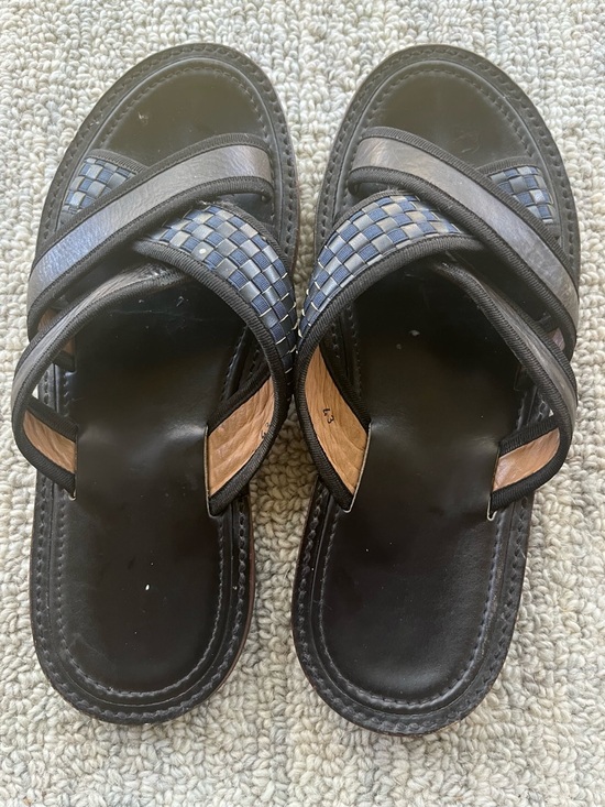 Armando Cabral Other - Armando Cabral Arabia Men's Black Leather Woven Strap Slide Sandals